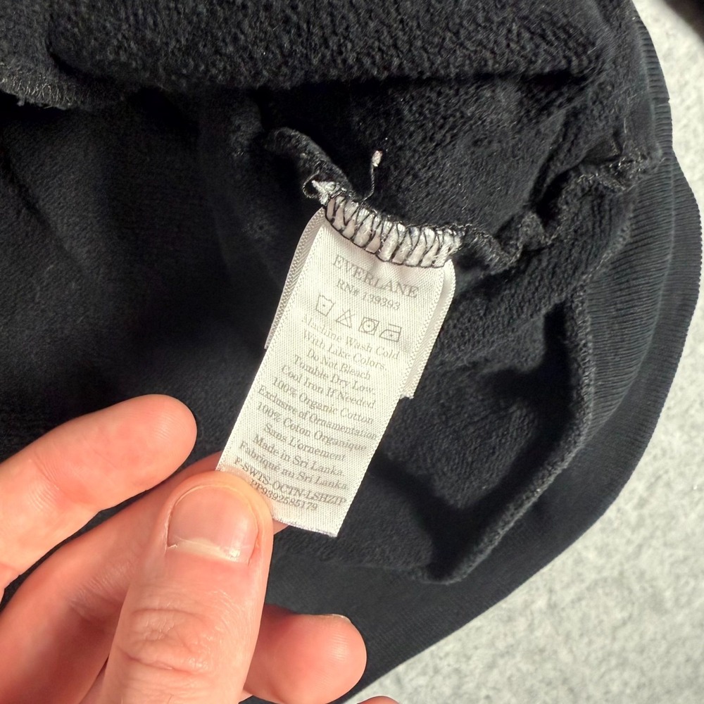 Everlane Cropped Sweatshirt Women Medium Black Cotton Athletic 1/4 Zip Mock Neck - Picture 6 of 10